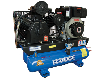 PEERLESS PHP52 Diesel Air Compressor Twin Tank: Belt Drive, Yanmar L100, 1050LPM - for High Pressure