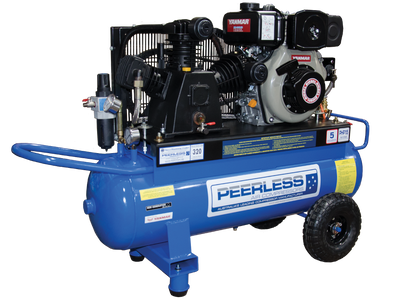 PEERLESS PHP15 Diesel Air Compressor: Belt Drive, Yanmar L48, 320LPM - for High Pressure