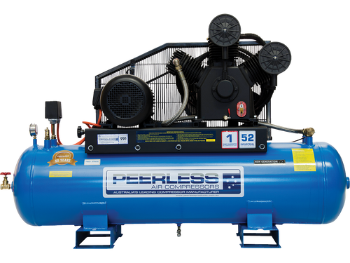 PEERLESS PHP52 Three Phase Air Compressor: Belt Drive, 10HP, 990LPM - for High Pressure