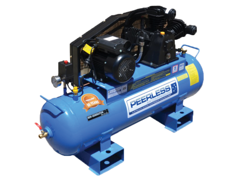 PEERLESS PHP15 Three Phase Air Compressor: Belt Drive, 4HP, 300LPM - for High Pressure