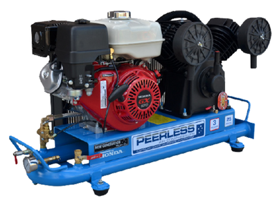 PEERLESS PV25 Petrol Air Compressor: Belt Drive, Honda GX270, 545LPM