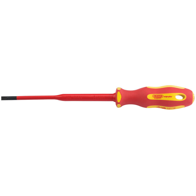 Draper Tools Ergo Plus® Slimline Plain Slot VDE Screwdriver (3.5mm x 100mm) DRA02159
