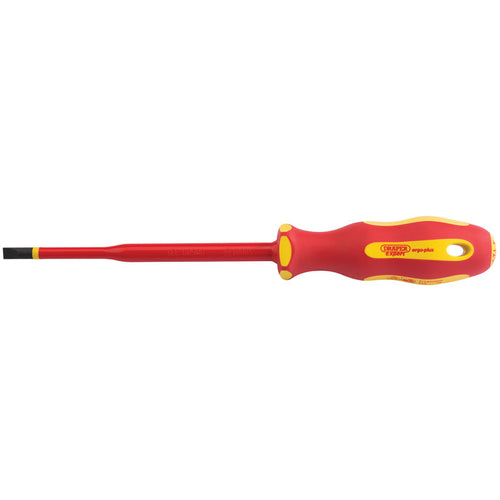 Draper Tools Ergo Plus® Slimline Plain Slot VDE Screwdriver (5.5mm x 125mm) DRA02161