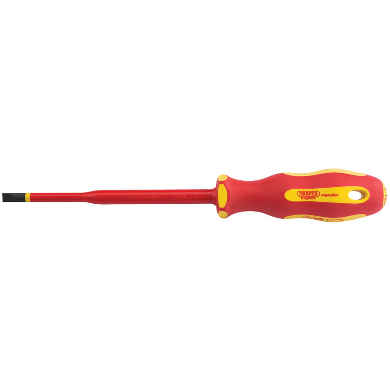 Draper Tools Ergo Plus® Slimline Plain Slot VDE Screwdriver (5.5mm x 125mm) DRA02161