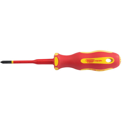 Draper Tools Ergo Plus® Slimline Cross Slot VDE Screwdriver (No:2 x 100mm) DRA02163