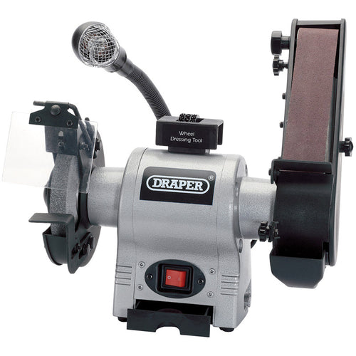 Draper Tools 150mm Bench Grinder with Sanding Belt and Worklight (370W) DRA05096