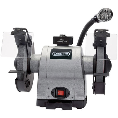 Draper Tools 200mm Heavy Duty Bench Grinder with Worklight (550W) DRA05097