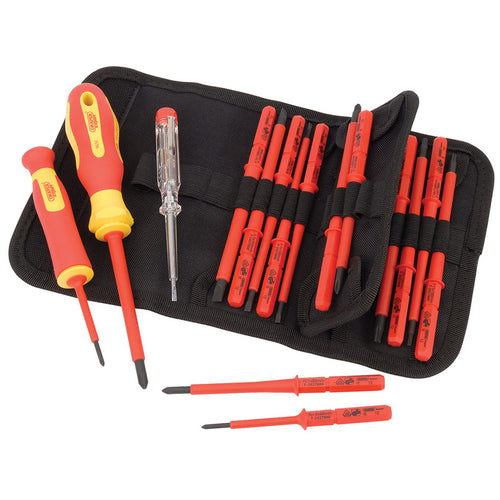 Draper Tools Ergo Plus® VDE Screwdriver Set with Interchangeable Blades (18 Piece) DRA05776