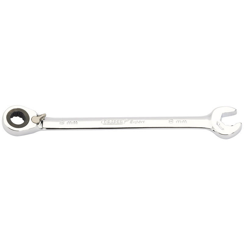Draper Tools Expert 8mm Draper Expert Hi-Torq® Metric Reversible Double Ratcheting Combination Spanner DRA06839