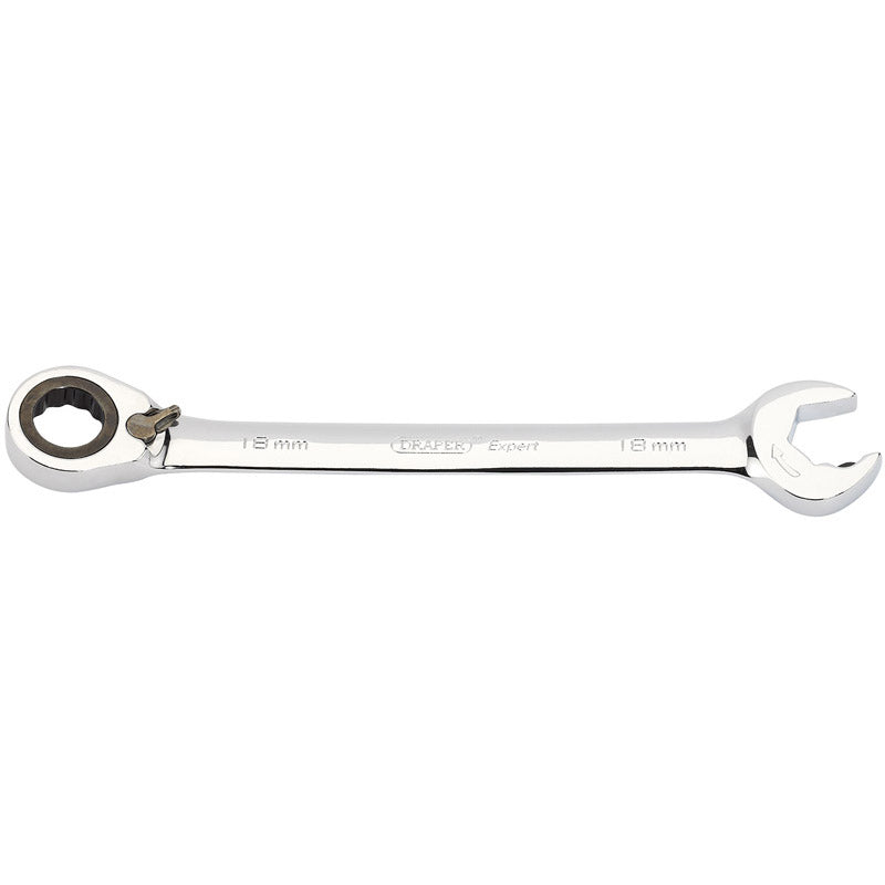 Draper Tools Expert 18mm Draper Expert Hi-Torq® Metric Reversible Ratcheting Open End/Combination Spanner DRA06850