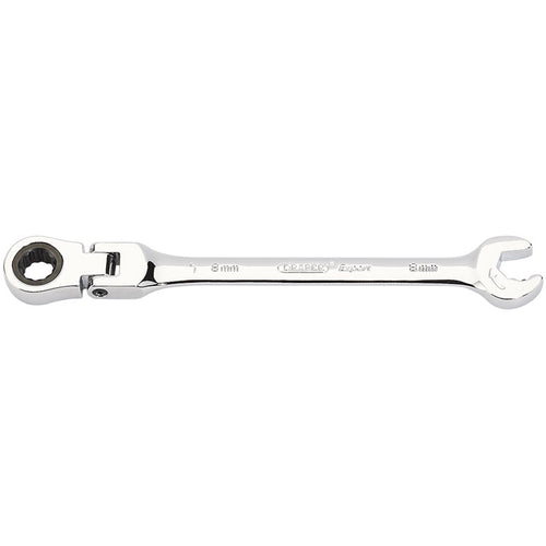 Draper Tools Metric Combination Spanner with Flexible Head and Double Ratcheting Features (8mm) DRA06852