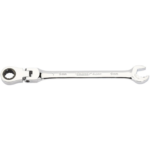 Draper Tools Metric Combination Spanner with Flexible Head and Double Ratcheting Features (9mm) DRA06853