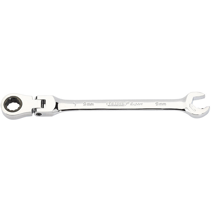 Draper Tools Metric Combination Spanner with Flexible Head and Double Ratcheting Features (9mm) DRA06853