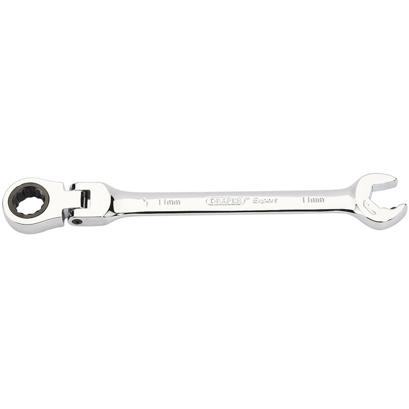 Draper Tools Metric Combination Spanner with Flexible Head and Double Ratcheting Features (11mm) DRA06855