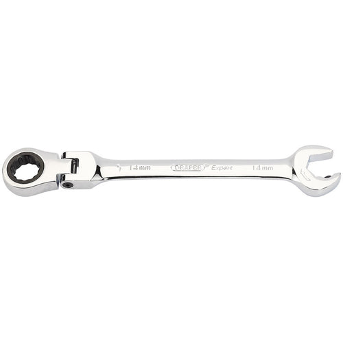Draper Tools Metric Combination Spanner with Flexible Head and Double Ratcheting Features (14mm) DRA06859
