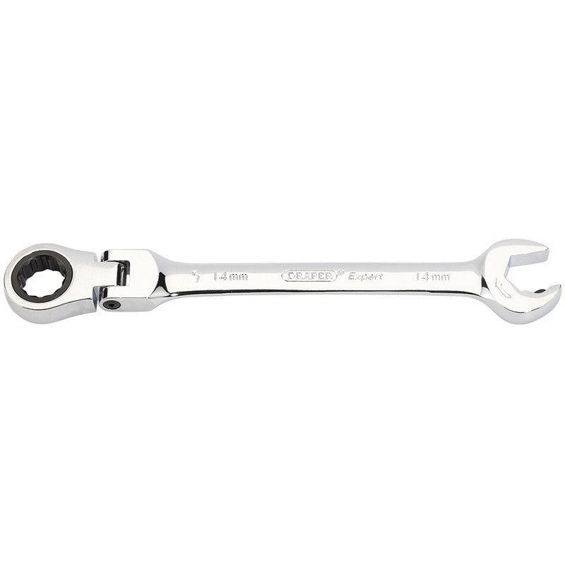 Draper Tools Metric Combination Spanner with Flexible Head and Double Ratcheting Features (14mm) DRA06859