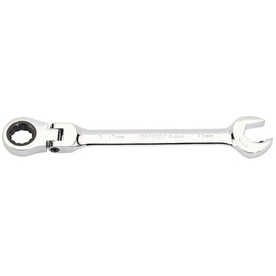 Draper Tools Metric Combination Spanner with Flexible Head and Double Ratcheting Features (17mm) DRA06862