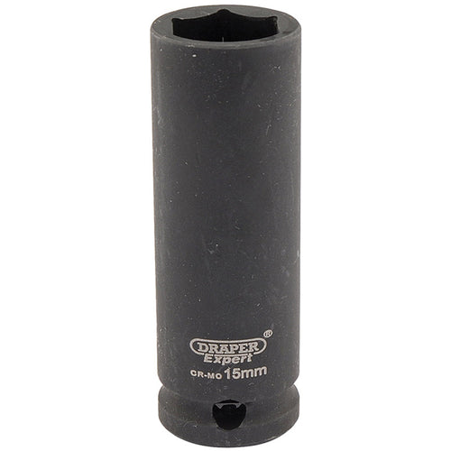 Draper Tools Expert 15mm 3/8 Square Drive Hi-Torq® 6 Point Deep Impact Socket DRA06888