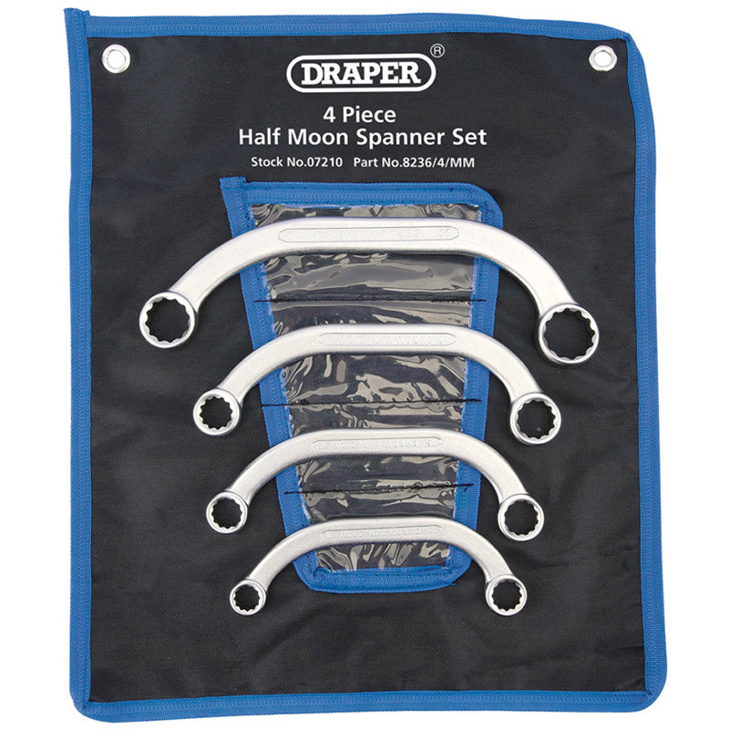Draper Tools Half Moon (Obstruction) Ring Spanner Set (4 Piece) DRA07210