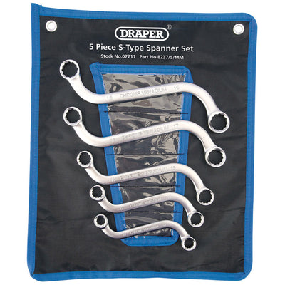 Draper Tools S Type (Obstruction) Ring Spanner Set (5 Piece) DRA07211
