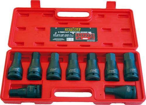 KC Tools KC116520 IMPACT Â¾" DRIVE 9PC IMPACT INHEX SOCKET SET