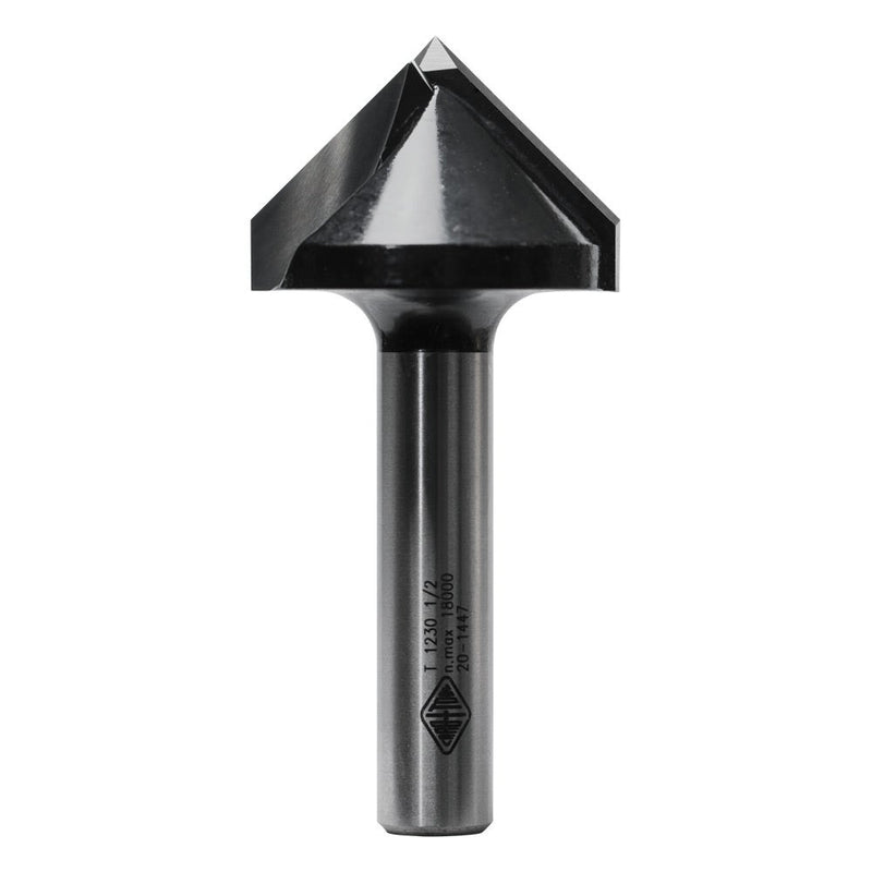 Carbitool 2 Flute Router Bit  90&deg; Vee Groove Bit 50.8 X 90 DEG TCT 1/2 SHK T 1240 1/2