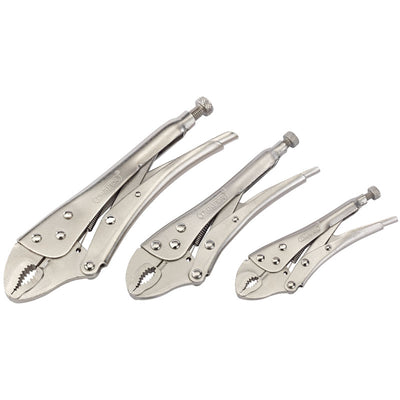 Draper Tools Curved Jaw Self Grip Pliers Set (3 Piece) DRA14040