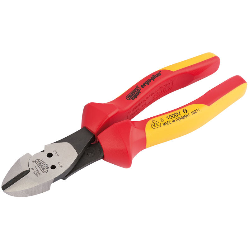 Draper Tools Ergo Plus® VDE Diagonal Side Cutters with Integrated Pattress Shears DRA16211