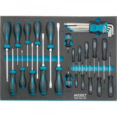 HAZET 31 Piece Screwdriver Set 163-141/31 Modular Insert Tray