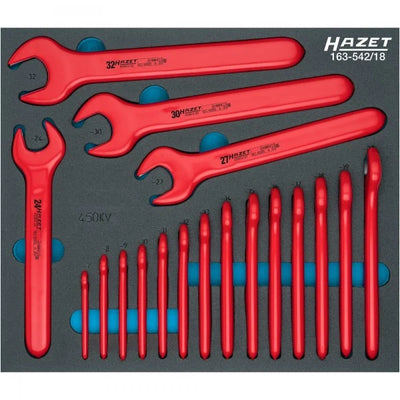 HAZET 18 Piece VDE Open-End Wrench Set 163-542/18