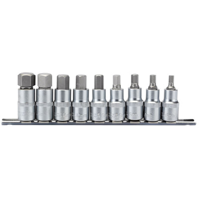 Draper Tools 1/2 Sq. Dr. 55mm Long Metric Hexagonal Socket Bit Set (9 Piece) DRA16307