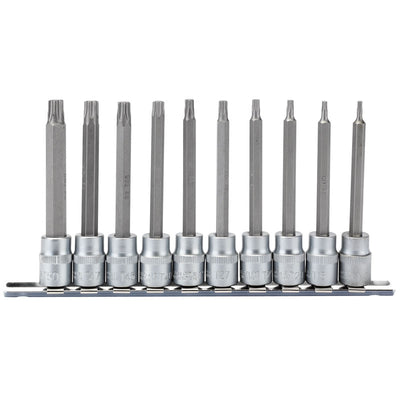 Draper Tools 3/8 Sq. Dr. 100mm Long Draper TX-STAR® Socket Bit Set (10 Piece) DRA16310