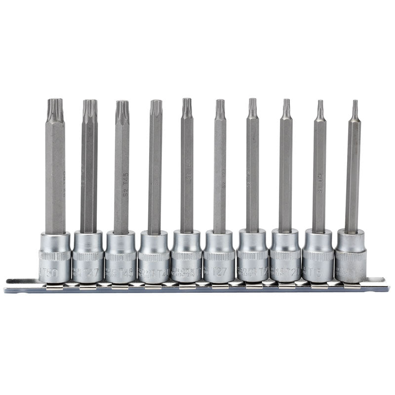 Draper Tools 3/8 Sq. Dr. 100mm Long Draper TX-STAR® Socket Bit Set (10 Piece) DRA16310