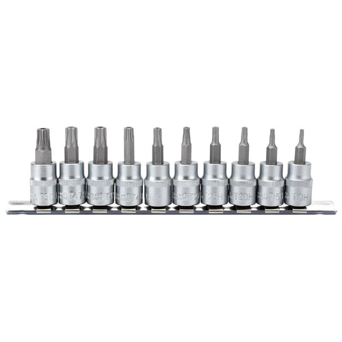 Draper Tools 3/8 Sq. Dr. 48mm long Draper TX-STAR® Security Socket Bit Set (10 Piece) DRA16332