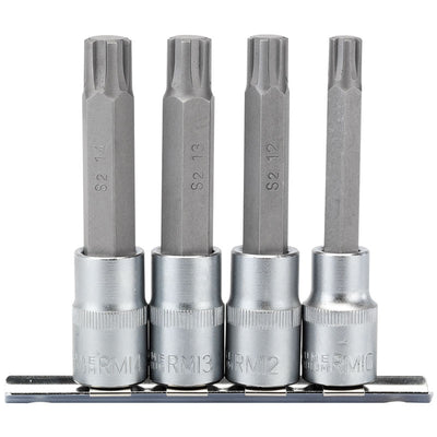 Draper Tools 1/2 Sq. Dr. Ribe® Socket Bit Set (4 piece) DRA16345