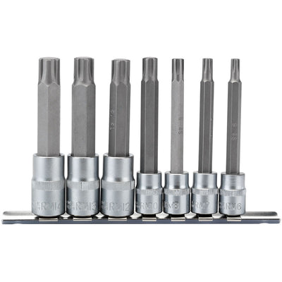 Draper Tools 3/8, 1/2 Sq. Dr. Ribe®. Socket Bit Set (7 piece) DRA16346