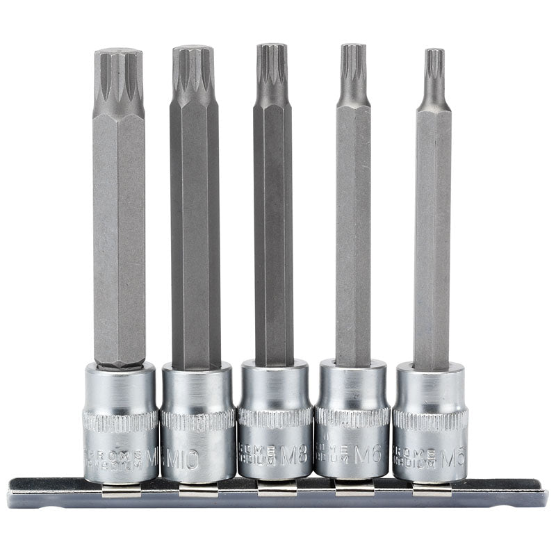 Draper Tools 3/8 Sq. Dr. Spline Socket Bit Set (5 piece) DRA16349