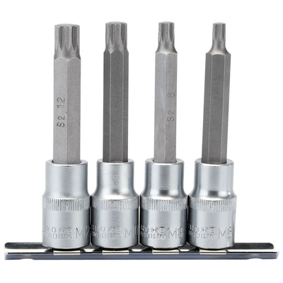 Draper Tools 1/2 Sq. Dr. Spline Socket Bit Set (4 piece) DRA16350