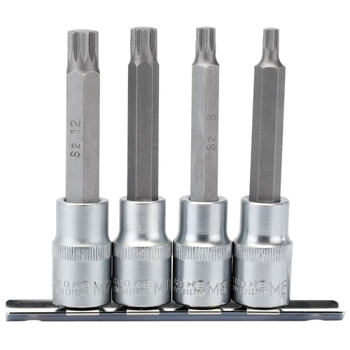 Draper Tools 1/2 Sq. Dr. Spline Socket Bit Set (4 piece) DRA16350