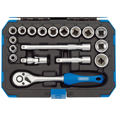 Draper Tools 3/8 Sq. Dr. Metric Socket Set (18 Piece) DRA16359