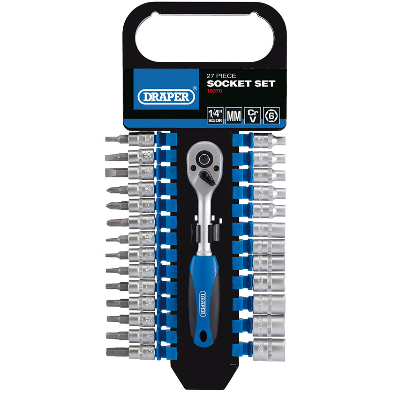 Draper Tools 1/4 Sq. Dr. Metric Socket Set (27 Piece) DRA16370