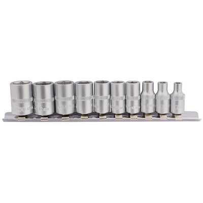 Draper Tools 1/4 Sq. Dr. Metric Sockets on Metal Rail (10 piece) DRA16398