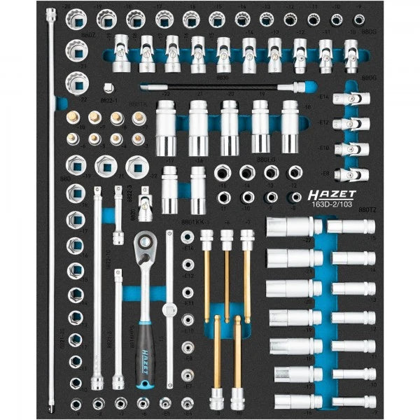 HAZET 103 Piece Socket Set 163D-2/103 Modular Insert Tray