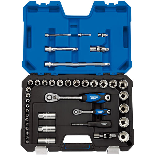 Draper Tools 1/4 and 1/2 Sq. Dr. Metric Socket Set (42 piece) DRA16458