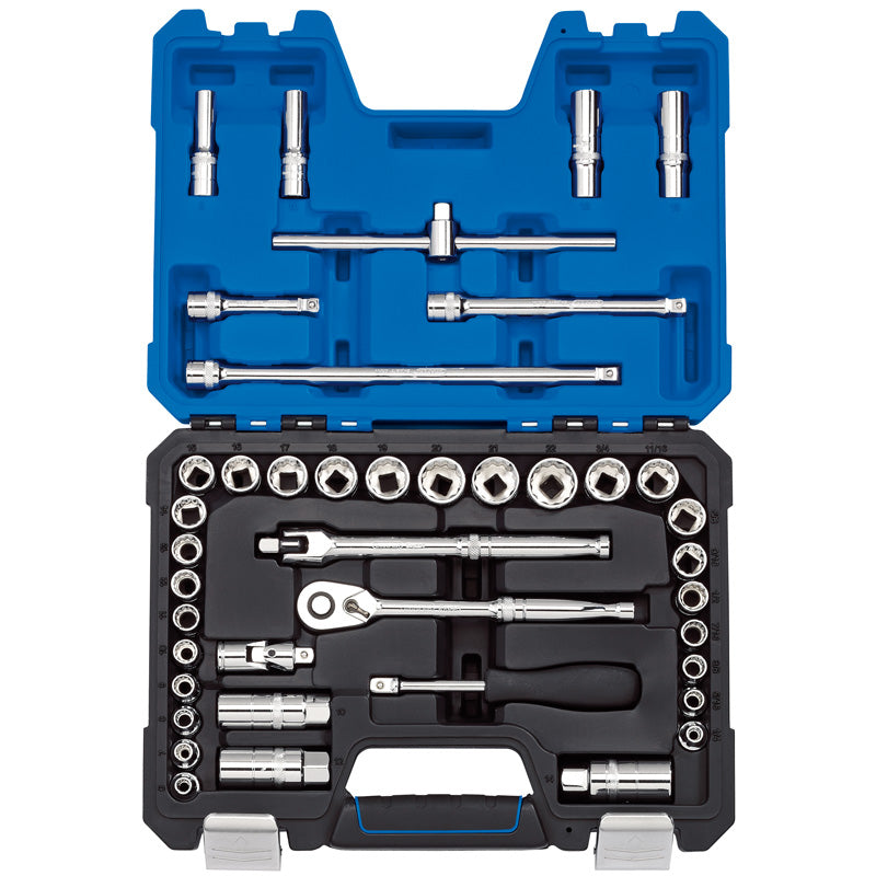 Draper Tools 3/8 Sq. Dr. Combined MM/AF Socket Set (41 Piece) DRA16465