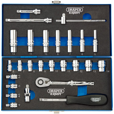 Draper Tools 1/4 Sq. Dr. Metric Socket Set (26 Piece) DRA16476