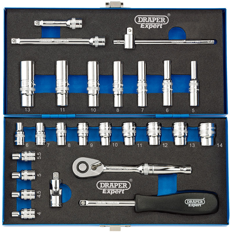 Draper Tools 1/4 Sq. Dr. Metric Socket Set (26 Piece) DRA16476