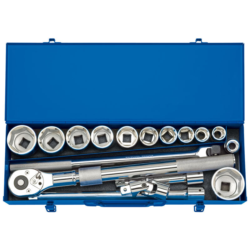 Draper Tools 3/4 Sq. Dr. Metric Socket Set in Metal Case (17 piece) DRA16486