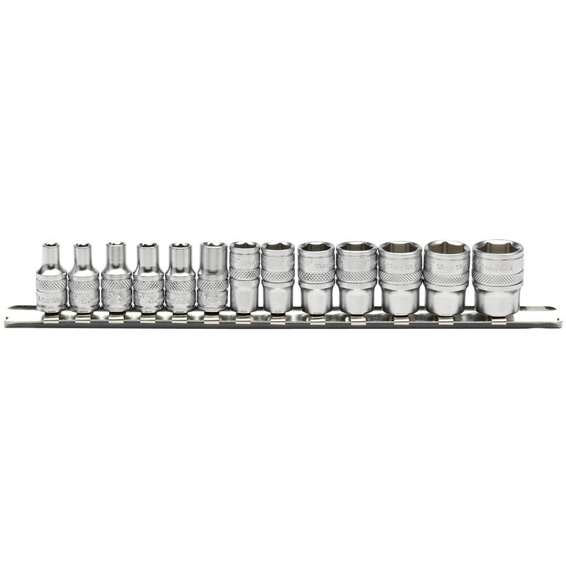 Draper Tools 1/4 Sq. Dr. Metric Socket Set on Metal Rail (13 Piece) DRA16487