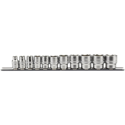 Draper Tools 3/8 Sq. Dr. Imperial Socket Set on Metal Rail (11 Piece) DRA16493